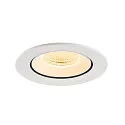 SLV Plafonnier encastré NUMINOS® GIMBLE L rond, adapté aux postes de travail avec écran IP20, blanche, laqué gradable