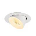 SLV Plafonnier encastré NUMINOS® GIMBLE L rond, adapté aux postes de travail avec écran IP20, blanche, laqué gradable
