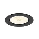 SLV Plafonnier encastré NUMINOS® GIMBLE L rond, adapté aux postes de travail avec écran IP20, noir, blanche, laqué gradable