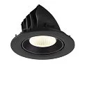 SLV Plafonnier encastré NUMINOS® GIMBLE L rond, adapté aux postes de travail avec écran IP20, noir, laqué gradable