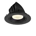 SLV Plafonnier encastré NUMINOS® GIMBLE L rond, adapté aux postes de travail avec écran IP20, noir, laqué gradable