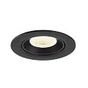 SLV Plafonnier encastré NUMINOS® GIMBLE L rond, adapté aux postes de travail avec écran IP20, noir, laqué gradable