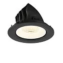 SLV Plafonnier encastré NUMINOS® GIMBLE L rond, adapté aux postes de travail avec écran IP20, noir, blanche, laqué gradable