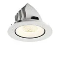SLV Plafonnier encastré NUMINOS® GIMBLE L rond, adapté aux postes de travail avec écran IP20, blanche, laqué gradable