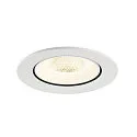 SLV Plafonnier encastré NUMINOS® GIMBLE L rond, adapté aux postes de travail avec écran IP20, blanche, laqué gradable
