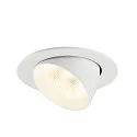 SLV Plafonnier encastré NUMINOS® GIMBLE L rond, adapté aux postes de travail avec écran IP20, blanche, laqué gradable