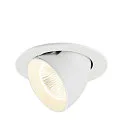 Plafonnier encastré NUMINOS® GIMBLE L rond, adapté aux postes de travail avec écran IP20, blanche, laqué gradable