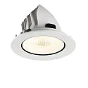 SLV Plafonnier encastré NUMINOS® GIMBLE L rond, adapté aux postes de travail avec écran IP20, blanche, laqué gradable