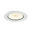 SLV Plafonnier encastré NUMINOS® GIMBLE L rond, adapté aux postes de travail avec écran IP20, blanche, laqué gradable