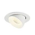 SLV Plafonnier encastré NUMINOS® GIMBLE L rond, adapté aux postes de travail avec écran IP20, blanche, laqué gradable