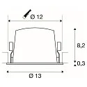 ceiling recessed luminaire NUMINOS® L round, suitable for VDU workstation IP20, black, lacquered dimmable