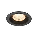 Plafonnier encastré NUMINOS® L rond, adapté aux postes de travail avec écran IP20, noir, laqué gradable