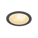 Plafonnier encastré NUMINOS® L rond, adapté aux postes de travail avec écran IP20, noir, blanche, laqué gradable