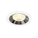 Plafonnier encastré NUMINOS® L adapté aux postes de travail avec écran IP20, chrome, blanche gradable