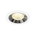 Plafonnier encastré NUMINOS® L adapté aux postes de travail avec écran IP20, chrome, blanche gradable