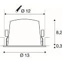 SLV ceiling recessed luminaire NUMINOS® L suitable for VDU workstation IP20, chrome, white dimmable