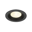 Plafonnier encastré NUMINOS® L rond, adapté aux postes de travail avec écran IP20, noir, laqué gradable
