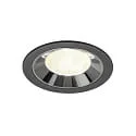 Plafonnier encastré NUMINOS® L adapté aux postes de travail avec écran IP20, chrome, noir gradable