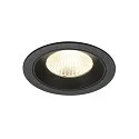 Plafonnier encastré NUMINOS® L rond, adapté aux postes de travail avec écran IP20, noir, laqué gradable