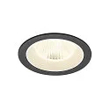 Plafonnier encastré NUMINOS® L rond, adapté aux postes de travail avec écran IP20, noir, blanche, laqué gradable