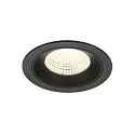 Plafonnier encastré NUMINOS® L rond, adapté aux postes de travail avec écran IP20, noir, laqué gradable