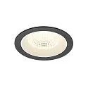 Plafonnier encastré NUMINOS® L rond, adapté aux postes de travail avec écran IP20, noir, blanche, laqué gradable