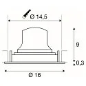 ceiling recessed luminaire NUMINOS® MOVE L round, suitable for VDU workstation IP20, black, lacquered dimmable