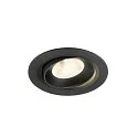 Plafonnier encastré NUMINOS® MOVE L rond, adapté aux postes de travail avec écran IP20, noir, laqué gradable