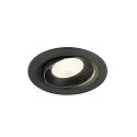 Plafonnier encastré NUMINOS® MOVE L rond, adapté aux postes de travail avec écran IP20, noir, laqué gradable