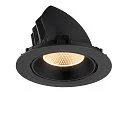 SLV Plafonnier encastré NUMINOS® GIMBLE XL adapté aux postes de travail avec écran IP20, noir, laqué gradable