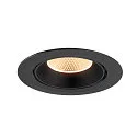 SLV Plafonnier encastré NUMINOS® GIMBLE XL adapté aux postes de travail avec écran IP20, noir, laqué gradable