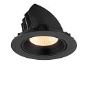 SLV Plafonnier encastré NUMINOS® GIMBLE XL adapté aux postes de travail avec écran IP20, noir, laqué gradable