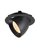 SLV Plafonnier encastré NUMINOS® GIMBLE XL adapté aux postes de travail avec écran IP20, noir, laqué gradable