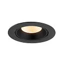 SLV Plafonnier encastré NUMINOS® GIMBLE XL adapté aux postes de travail avec écran IP20, noir, laqué gradable