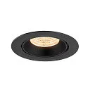 SLV Plafonnier encastré NUMINOS® GIMBLE XL adapté aux postes de travail avec écran IP20, noir, laqué gradable