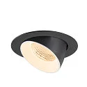 SLV Plafonnier encastré NUMINOS® GIMBLE XL adapté aux postes de travail avec écran IP20, noir, blanche, laqué gradable