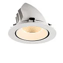 SLV Plafonnier encastré NUMINOS® GIMBLE XL adapté aux postes de travail avec écran IP20, blanche, laqué gradable