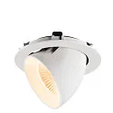 SLV Plafonnier encastré NUMINOS® GIMBLE XL adapté aux postes de travail avec écran IP20, blanche, laqué gradable