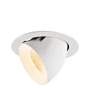 Plafonnier encastré NUMINOS® GIMBLE XL adapté aux postes de travail avec écran IP20, blanche, laqué gradable