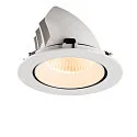 SLV Plafonnier encastré NUMINOS® GIMBLE XL adapté aux postes de travail avec écran IP20, blanche, laqué gradable