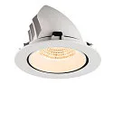 SLV Plafonnier encastré NUMINOS® GIMBLE XL adapté aux postes de travail avec écran IP20, blanche, laqué gradable