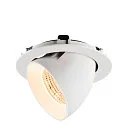SLV Plafonnier encastré NUMINOS® GIMBLE XL adapté aux postes de travail avec écran IP20, blanche, laqué gradable