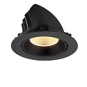 SLV Plafonnier encastré NUMINOS® GIMBLE XL adapté aux postes de travail avec écran IP20, noir, laqué gradable