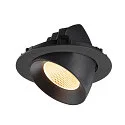 SLV Plafonnier encastré NUMINOS® GIMBLE XL adapté aux postes de travail avec écran IP20, noir, laqué gradable