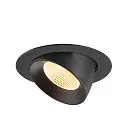 SLV Plafonnier encastré NUMINOS® GIMBLE XL adapté aux postes de travail avec écran IP20, noir, laqué gradable