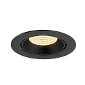 SLV Plafonnier encastré NUMINOS® GIMBLE XL adapté aux postes de travail avec écran IP20, noir, laqué gradable