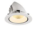 SLV Plafonnier encastré NUMINOS® GIMBLE XL adapté aux postes de travail avec écran IP20, blanche, laqué gradable