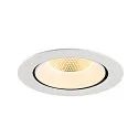 SLV Plafonnier encastré NUMINOS® GIMBLE XL adapté aux postes de travail avec écran IP20, blanche, laqué gradable