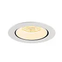 SLV Plafonnier encastré NUMINOS® GIMBLE XL adapté aux postes de travail avec écran IP20, blanche, laqué gradable