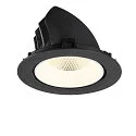 SLV Plafonnier encastré NUMINOS® GIMBLE XL adapté aux postes de travail avec écran IP20, noir, blanche, laqué gradable